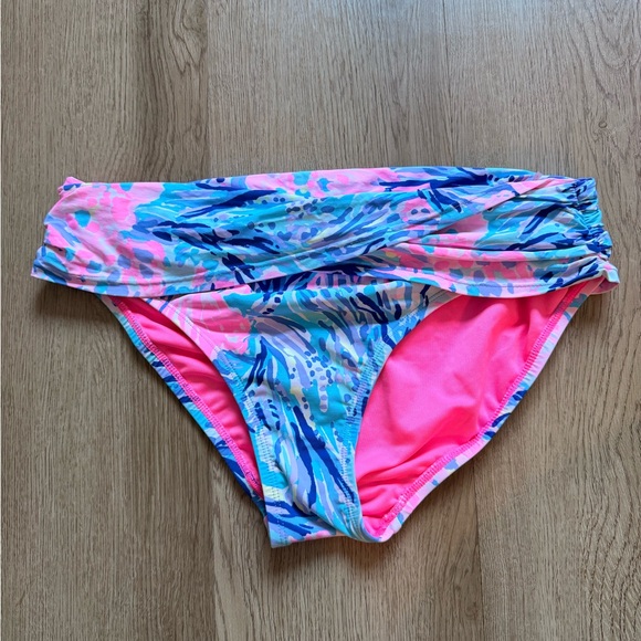 Lilly Pulitzer Pink Blue Floral Beachy Tankini Swimsuit 6 Adjustable Straps - Picture 2 of 7